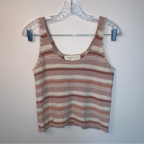 Saltwater Luxe Knit Stripe Sleeveless Tank Top Sweater S - Picture 1 of 5